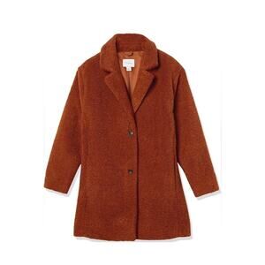 Daily Ritual Brown Teddy Bear Fuzzy Coat Size S NEW With Tags